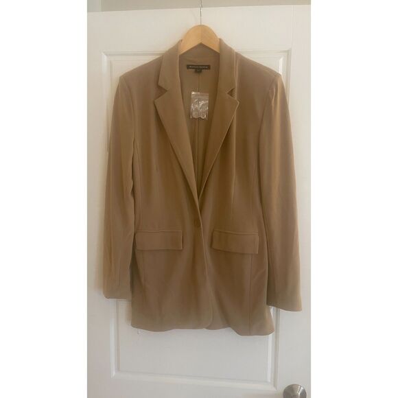 Boston Proper The Beyond Travel Classic Boyfriend Blazer Tan Size 6 NEW - Picture 2 of 4